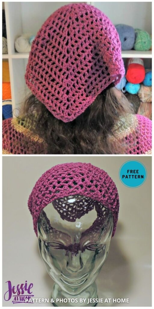 Crochet Spring Kerchief - 12 Free Crochet Spring Hat Pattern Ideas