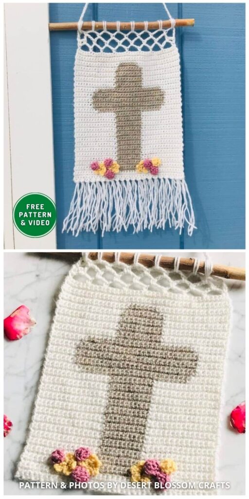 Easter Cross Wall Hanging - 11 Free Crochet Cross Patterns For Easter