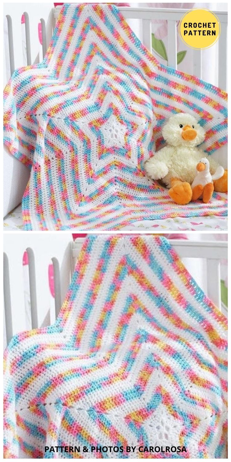 Star Blanket Crochet Pattern - 9 Best Crochet Star Shaped Blanket Patterns