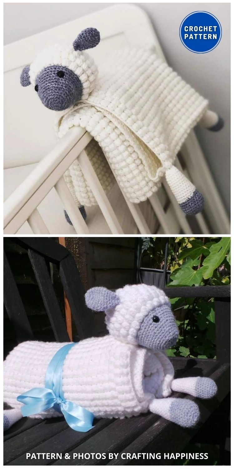 3in1 Cuddly Farm Sheep Folding Baby Blanket - 6 Cuddly Crochet Lamb Blanket Patterns