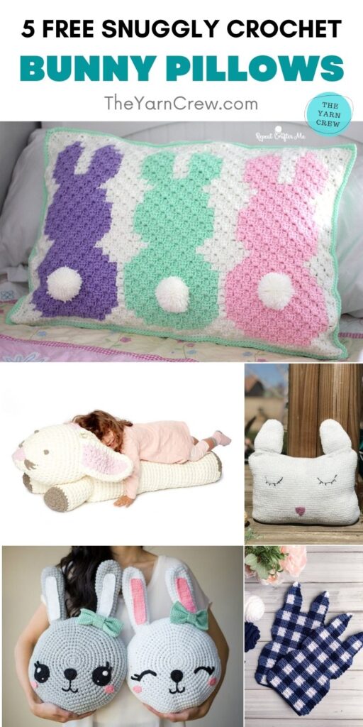 5 Free Snuggly Crochet Bunny Pillows PIN 2