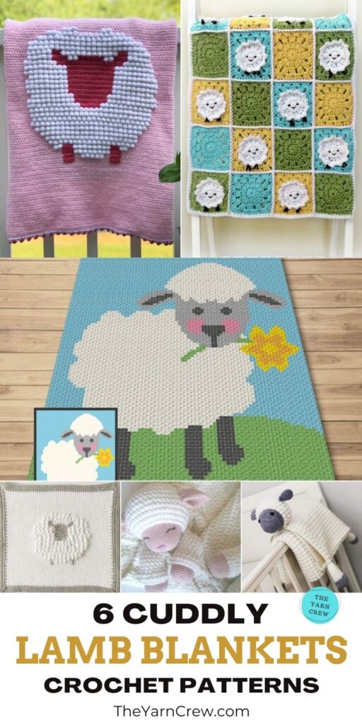 6 Cuddly Lamb Blanket Crochet Patterns PIN 3