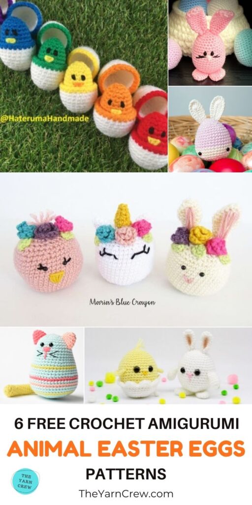6 Free Crochet Amigurumi Animal Easter Egg Patterns PIN 3
