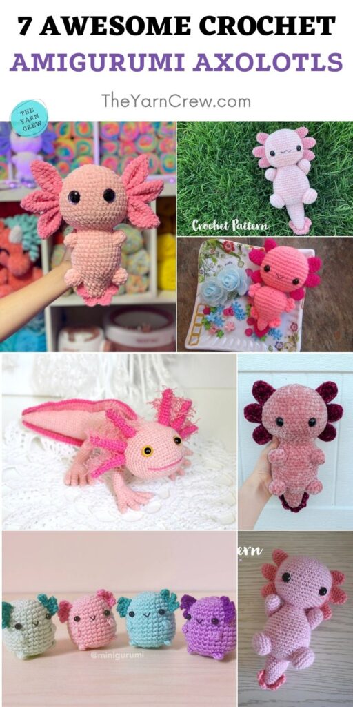 7 Awesome Crochet Amigurumi Axolotls PIN 2