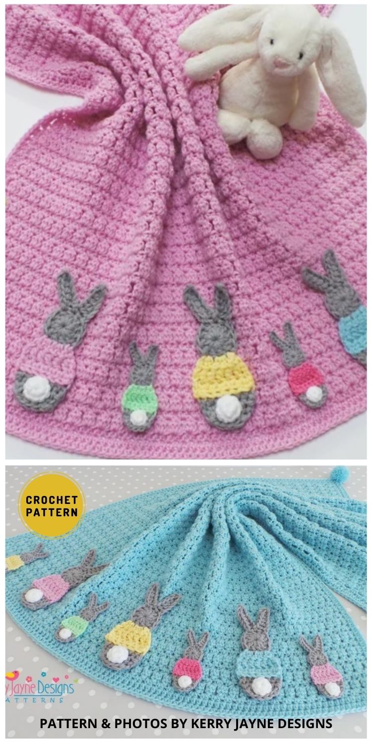 Bunny Blanket - 8 Crochet Bunny Blanket Patterns For Your Baby