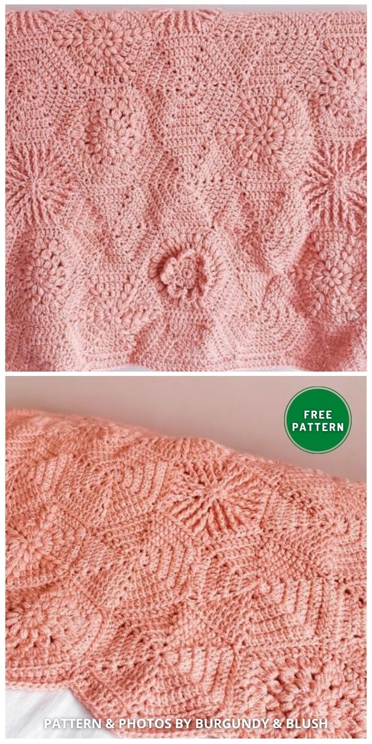 Crochet Hexagon Blanket Pattern - 7 Free Crochet Blanket Patterns For Mother's Day Gift Ideas