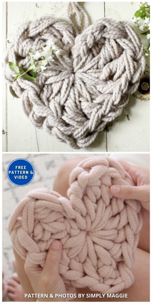 Chuky Heart - 8 Free Finger Crocheted Patterns To Make