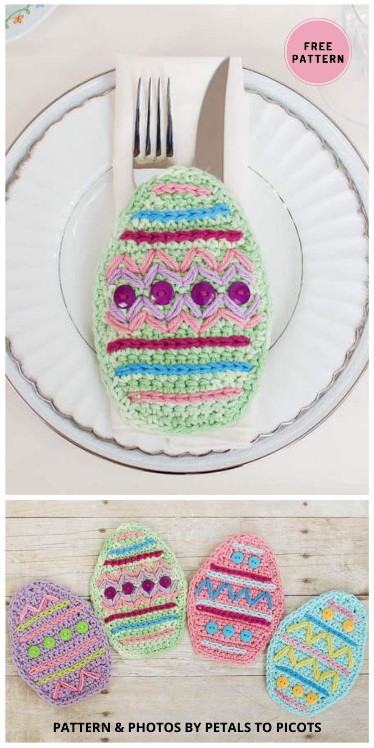 Crochet Easter Place Setting Pattern - 6 Free Crochet Patterns For Easter Table Decors