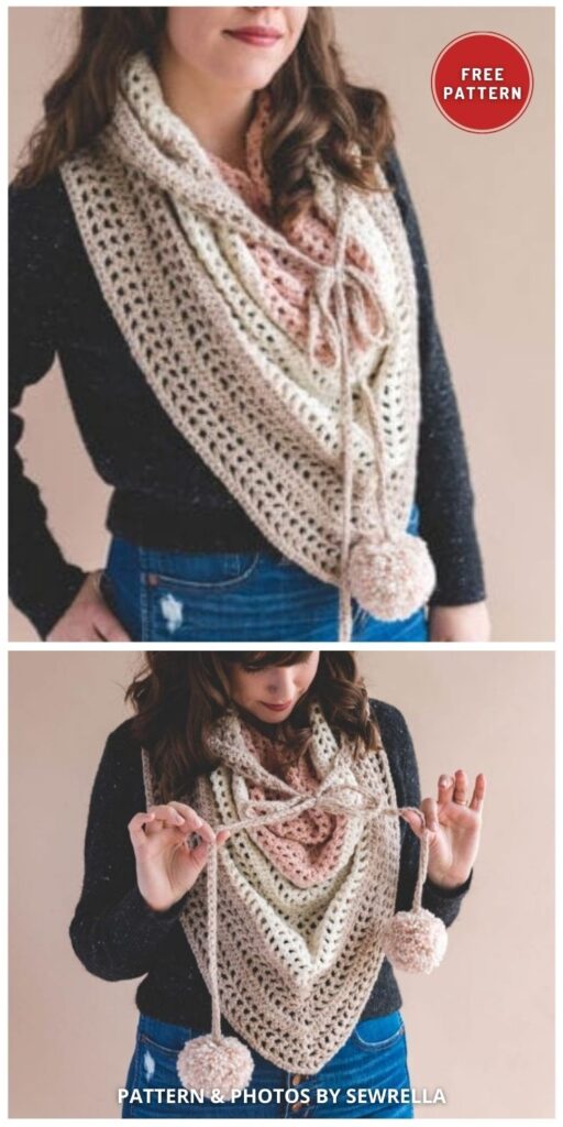 Crochet Elle Convertible Shawl - 8 Free Mother's Day Crochet Shawl Patterns