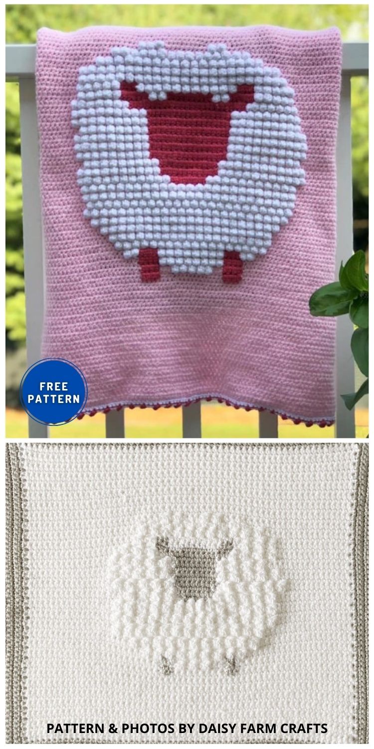 Crochet Sheep Baby Blanket - 6 Cuddly Crochet Lamb Blanket Patterns (2)