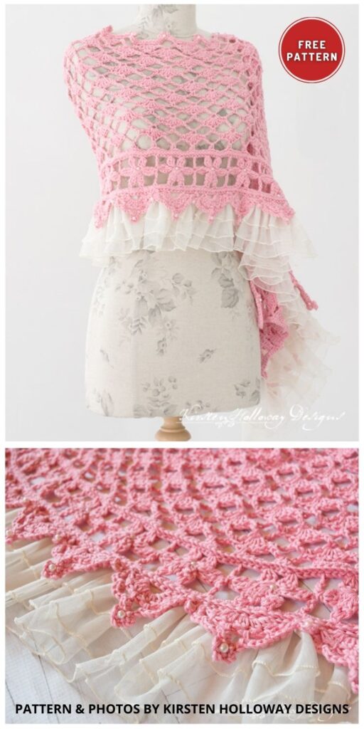 &ldquo;Daydream&rdquo; Lace Rectangle Wrap with Beads - 8 Free Mother's Day Crochet Shawl Patterns