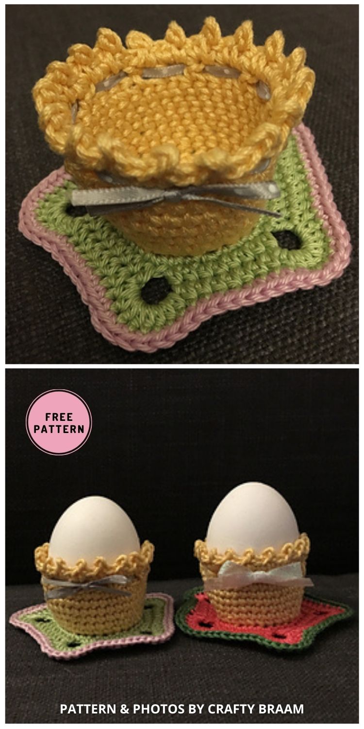 Easter Egg Cups - 6 Free Crochet Patterns For Easter Table Decors