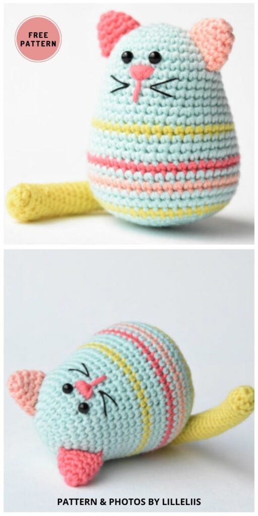 Egg Shaped Cat - 6 Free Amigurumi Animal Easter Egg Crochet Patterns
