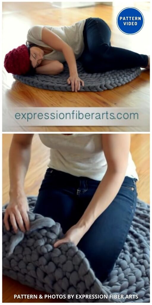 Giant Circular Rug - 8 Free Finger Crocheted Patterns To Make