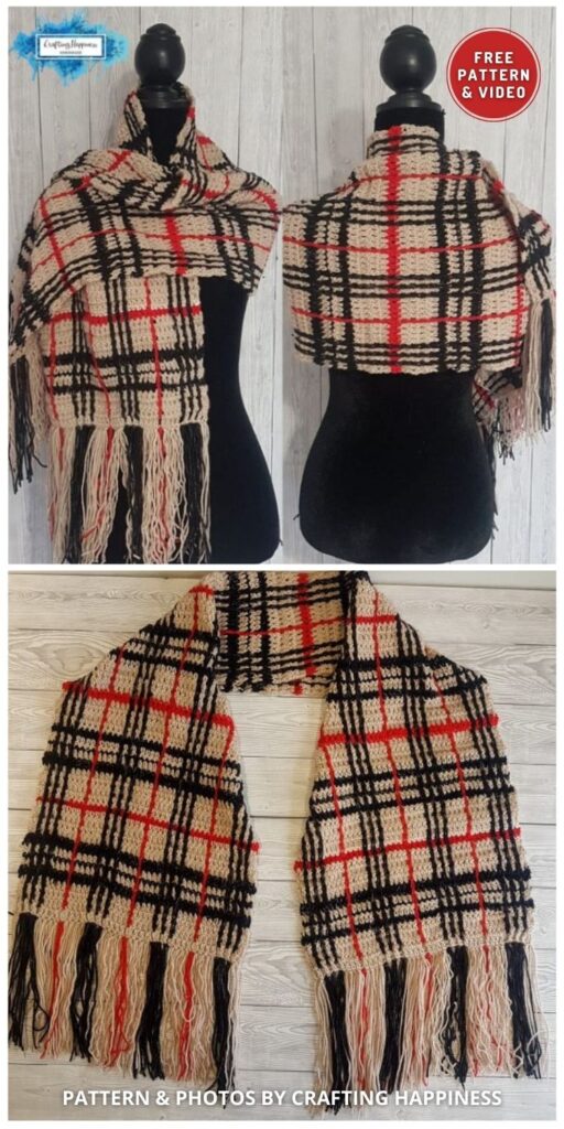 Tartan Plaid Shawl Free Crochet Pattern - 8 Free Mother's Day Crochet Shawl Patterns