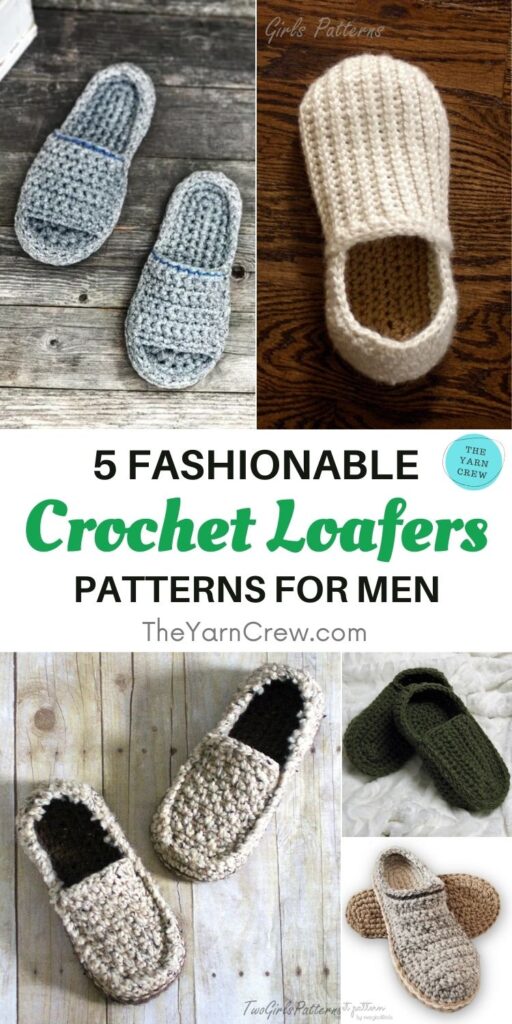 5 Fashionable Crochet Loafer Patterns For Men PIN 1