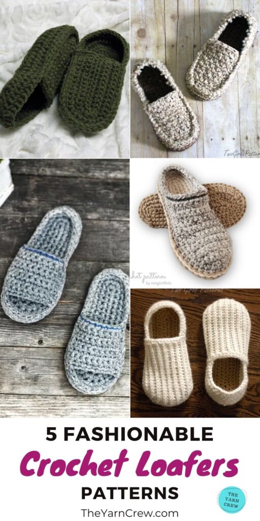 5 Fashionable Crochet Loafer Patterns PIN 3