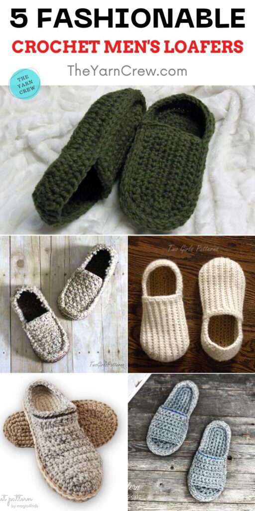 5 Fashionable Crochet Men's Loafers PIN 2
