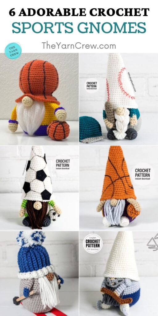 6 Adorable Crochet Sports Gnomes PINTEREST 2