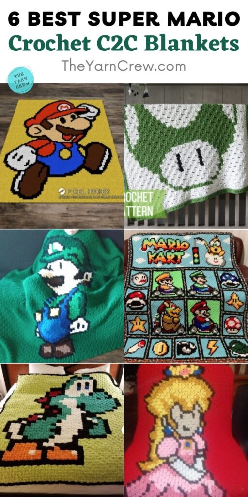 6 Best Super Mario Crochet C2C Blankets PIN 2