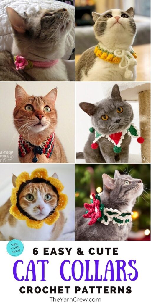 6 Easy & Cute Cat Collar Crochet Patterns PIN 3