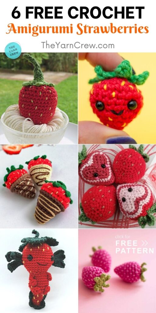 6 Free Crochet Amigurumi Strawberries PIN 2