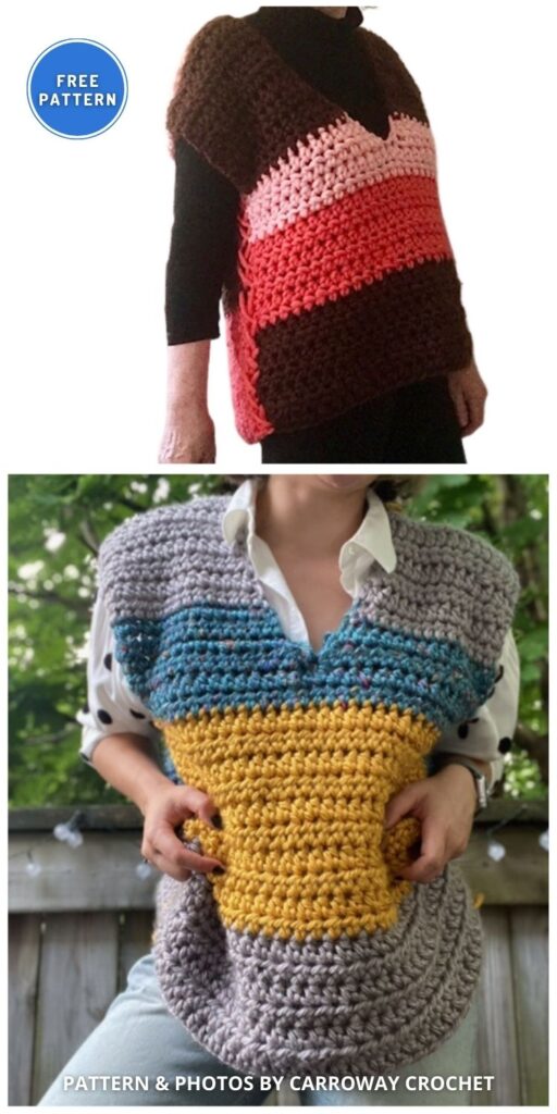 Chunky Sweater Vest - 8 Best Crochet Waistcoat Patterns For Women