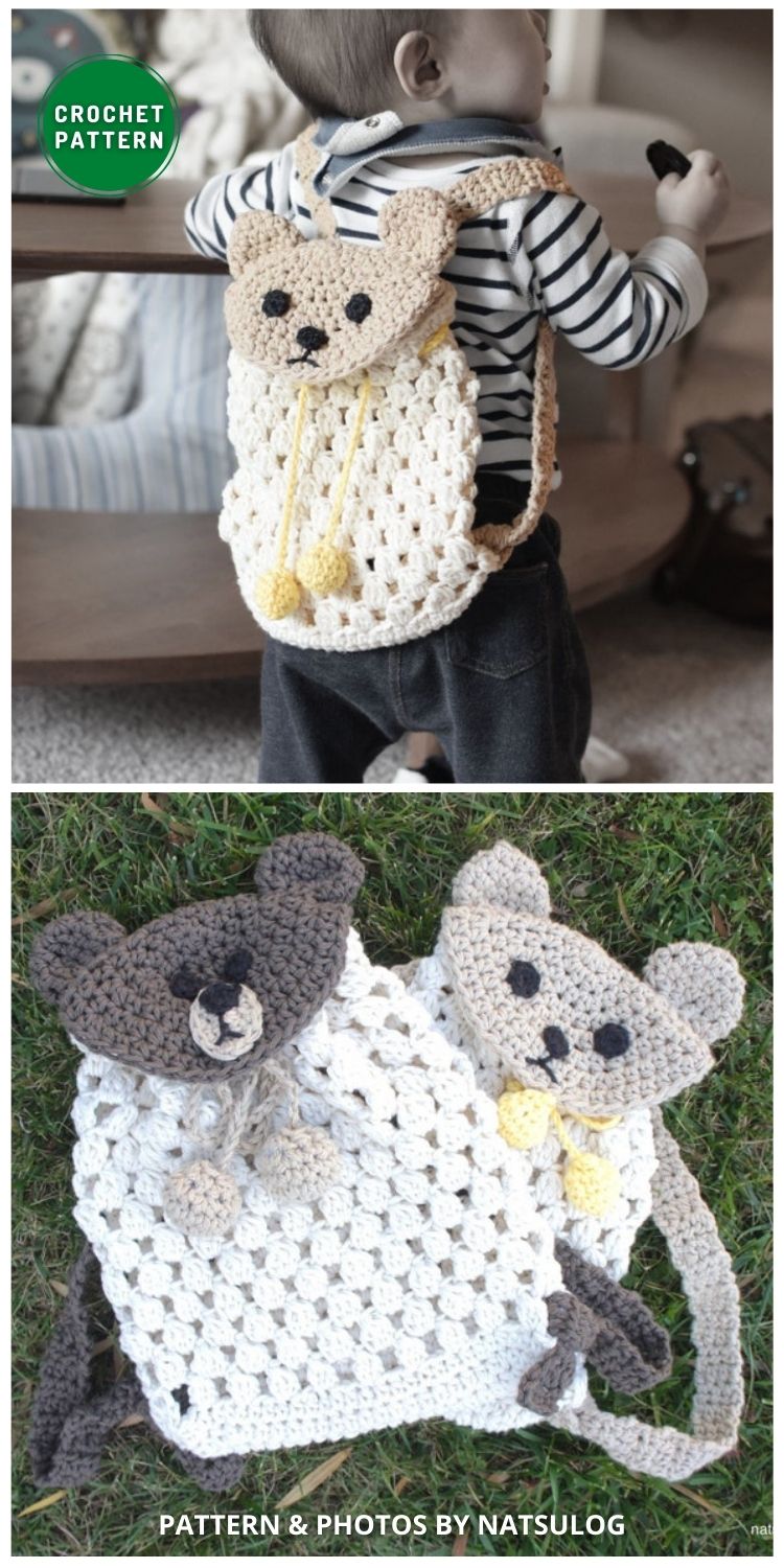 Crochet Bear Backpack - 9 Cute Crochet Backpack Patterns For Kids