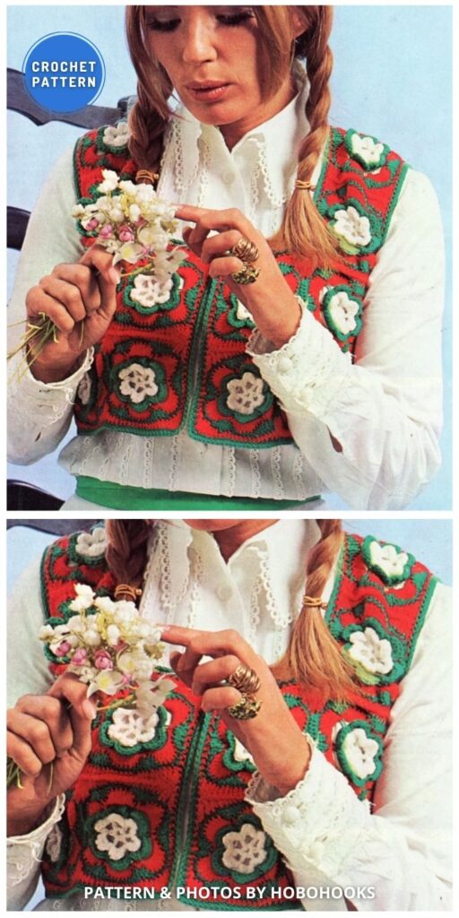 Crochet Motif Granny Squares Flower Vest - 8 Best Crochet Waistcoat Patterns For Women