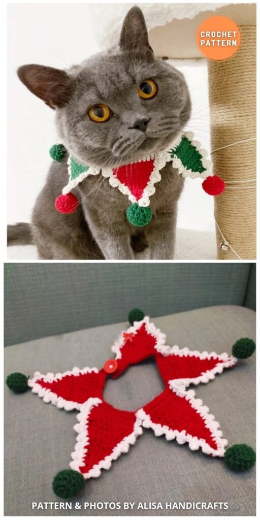 Crochet Pet Cat Dog Collar Pattern - 6 Easy Crochet Cat Collar Patterns