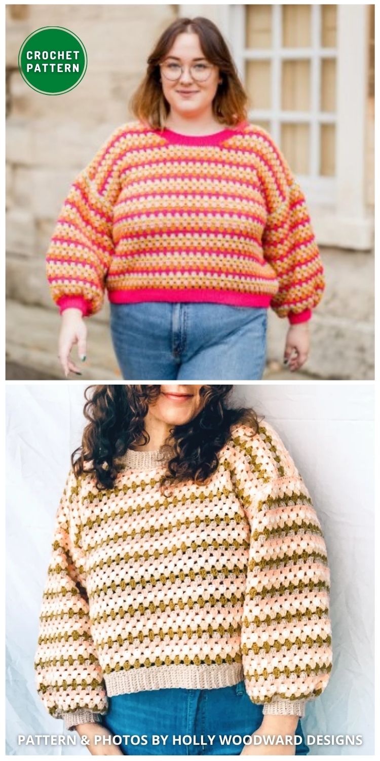 Gertie Jumper Crochet Pattern - 5 Crochet Crew Neck Sweater Patterns For Women