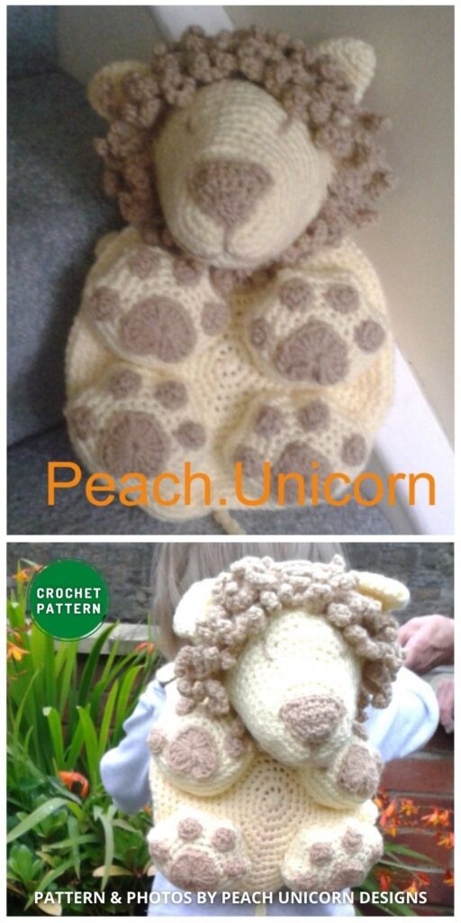 Lion Kid's Backpack Bag - 9 Cute Crochet Backpack Patterns For Kids