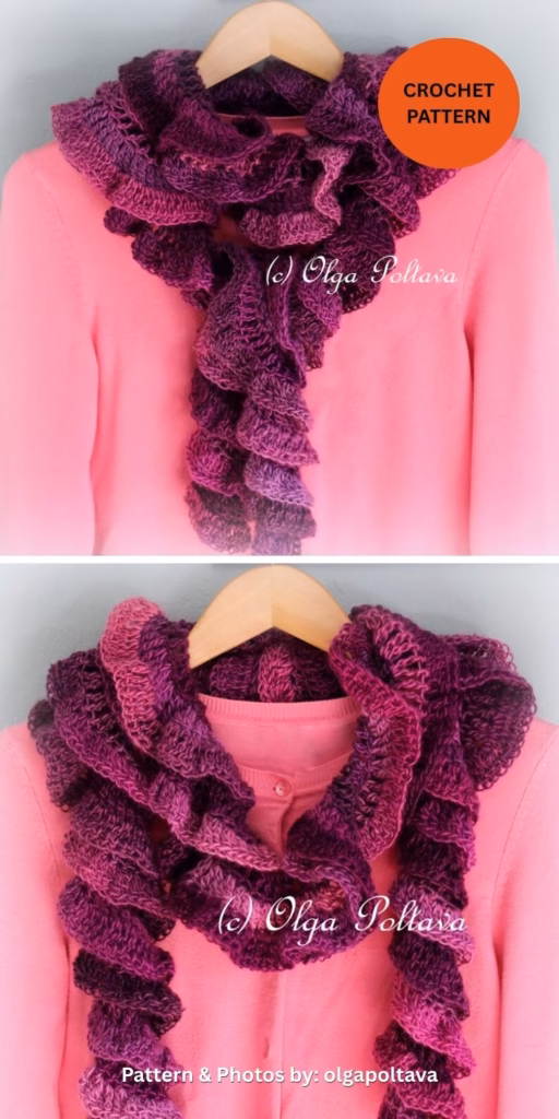 Petunia Ruffled Scarf - 8 Easy Crochet Ruffle Scarf Patterns