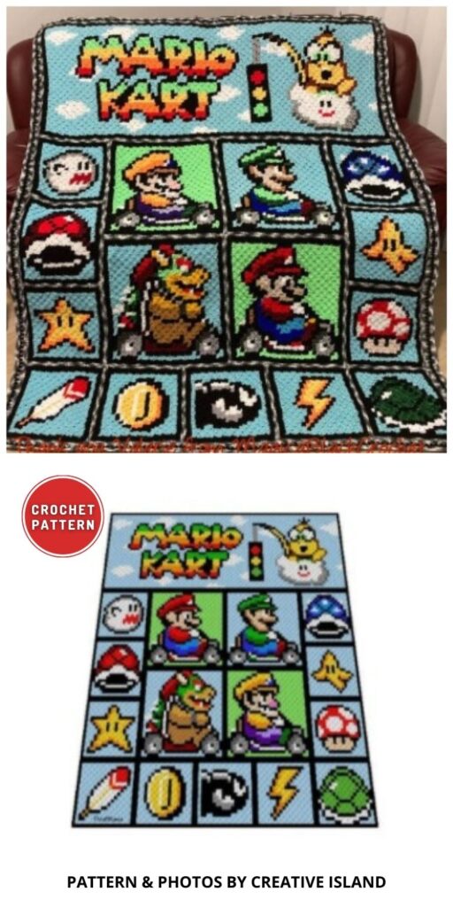 Super Mario Inspired Graph for Blanket - 6 Best Crochet C2C Super Mario Blanket Patterns