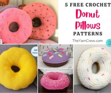 5 Free Crochet Donut Pillow Patterns FB POSTER