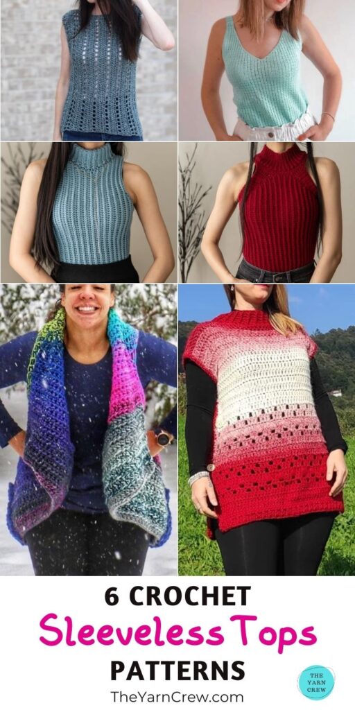 6 Crochet Sleeveless Top Patterns PIN 3