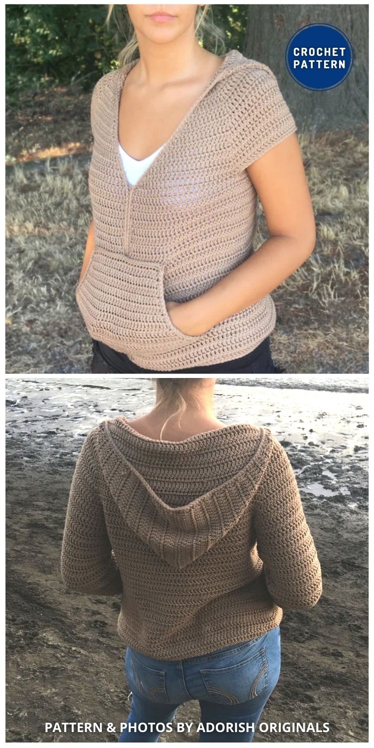 Aspen Hooded Sweater - 8 Cozy Crochet Adult Hoodie Patterns For Women