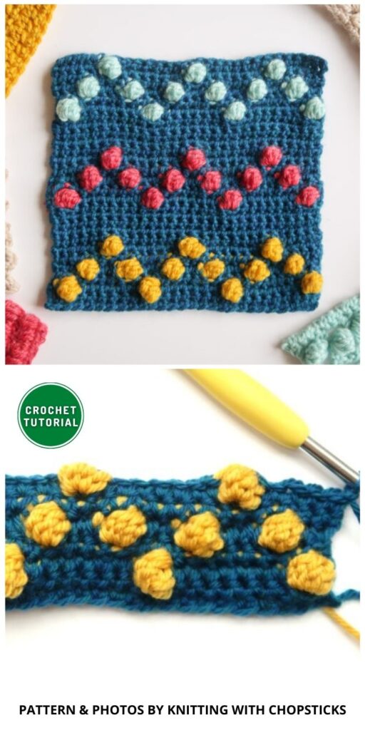 Bobble Chevron Stitch - 6 Crochet Chevron Stitch Tutorials For Beginners