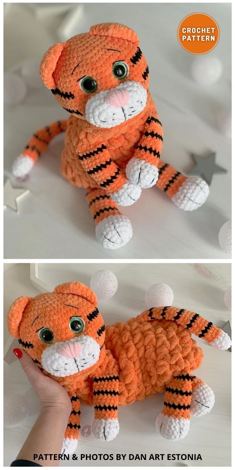 Crochet Big Tiger Toy - 6 Crochet Amigurumi Tiger Toy Patterns Ideas