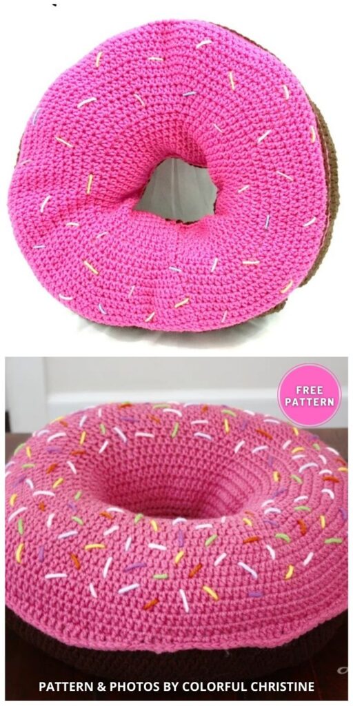 Crochet Donut Pillow - 5 Free Crochet Donut Pillow Patterns
