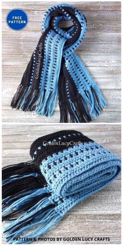 Crochet Scarf for Men - 8 Free Crochet Men's Scarf Patterns For Father's Day