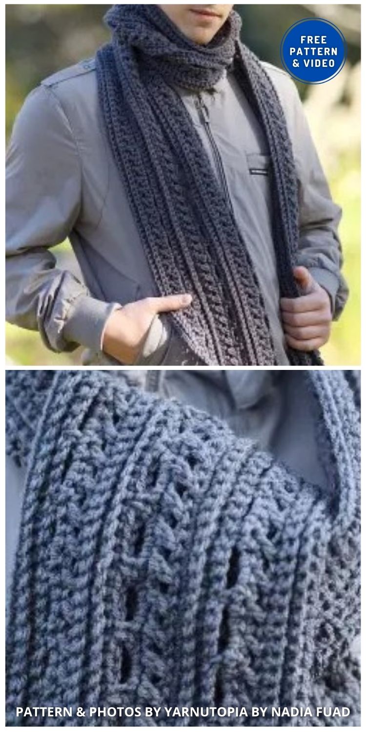 The Gentleman’s Scarf - 8 Free Crochet Men's Scarf Patterns For Father's Day