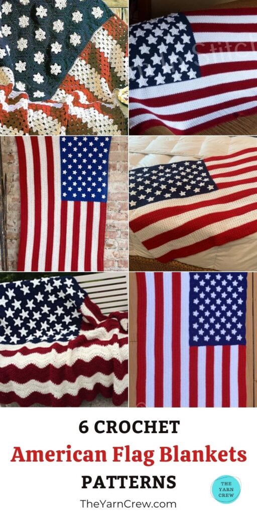 6 Crochet American Flag Blanket Patterns PIN 3
