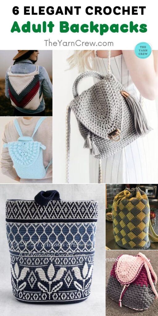 6 Elegant Crochet Adult Backpacks PIN 2