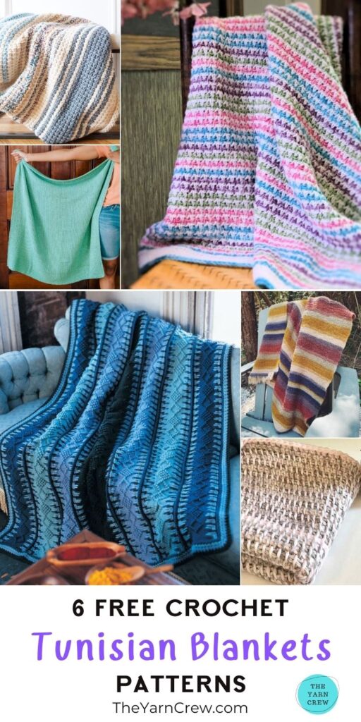 6 Free Crochet Tunisian Blanket Patterns PIN 3