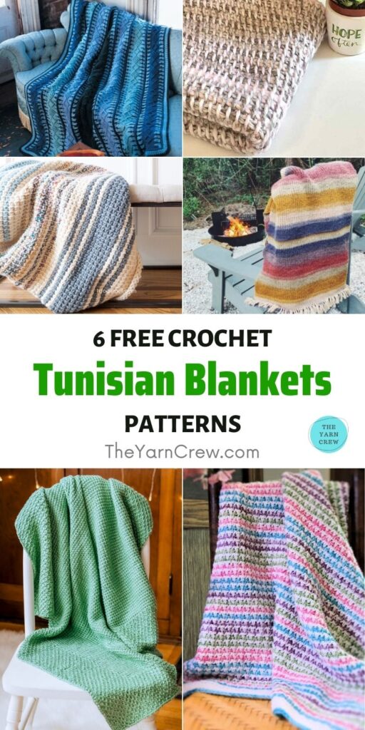 6 Free Crochet Tunisian Blanket Patterns You Have To Try PIN 1