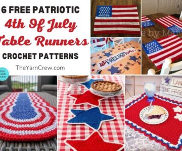 6 Free Patriotic 4th Of July Table Runner Crochet Patterns FB POSTER