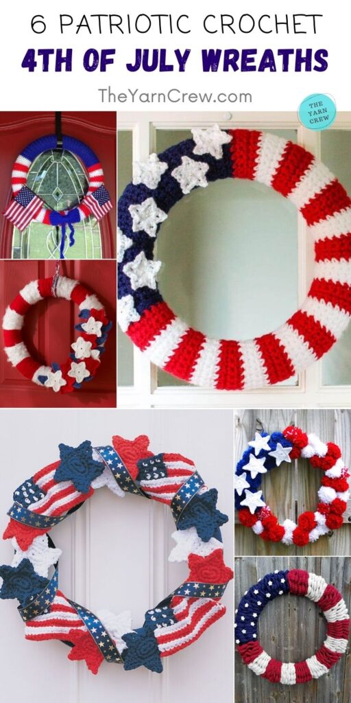 6 Patriotic Crochet 4th Of July Wreaths PIN 2