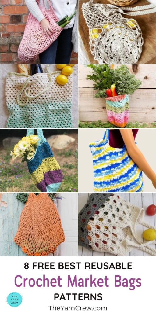 8 Free Best Reusable Crochet Market Bag Patterns PIN 3