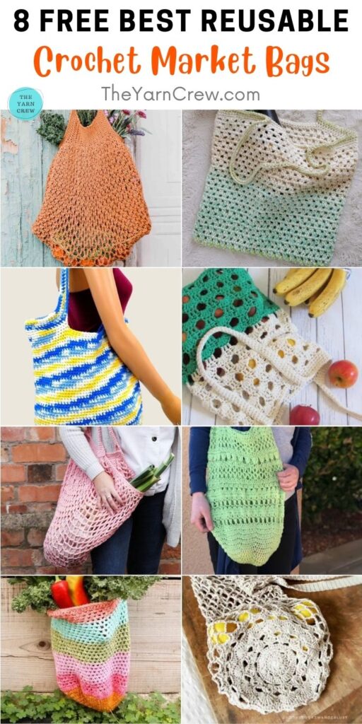 8 Free Best Reusable Crochet Market Bags PIN 2